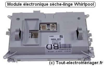 Module électronique sèche-linge Whirlpool Module électronique sèche-linge Whirlpool