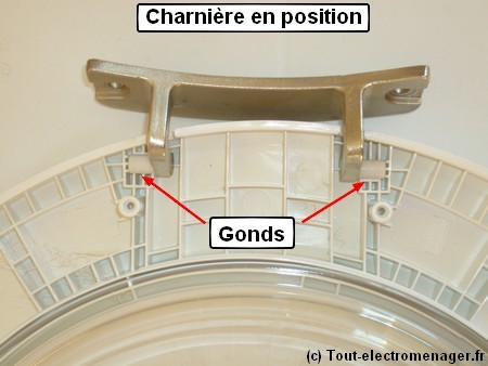 Démontage hublot poignée charnière lave-linge Démontage hublot poignée charnière lave-linge