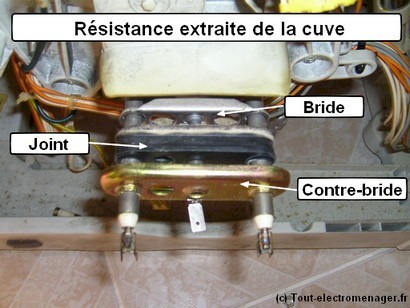 Résistance de lave-linge démontée Résistance de lave-linge démontée