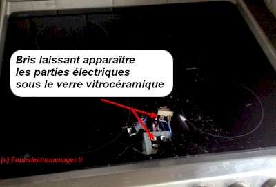 verre vitrocéramique cassé