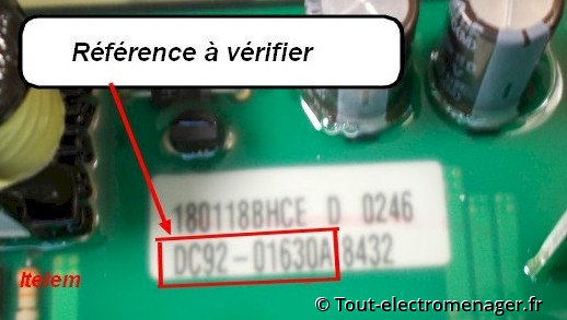 Code panne 3E: Module électronique DC92-01630A Code panne 3E: Module électronique DC92-01630A