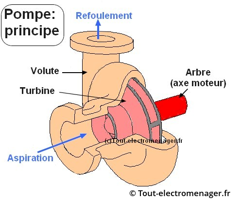 Pompe de cyclage: Volute et turbine Pompe de cyclage: Volute et turbine