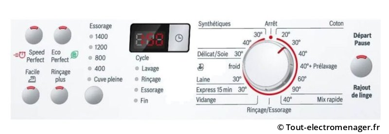 Bandeau commande lave-linge Bosch Siemens Bandeau commande lave-linge Bosch Siemens
