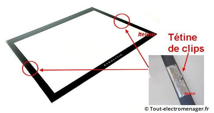 Vitre de four Brandt Sauter à clipser Vitre de four Brandt Sauter à clipser